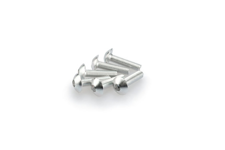 Śruby z anodyzowanego aluminium blister 6 wypukłych śrub m5x20mm srebrne