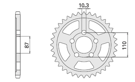 Zębatka tylna 828 49 (807-49) suzuki gsx/gxf 400
