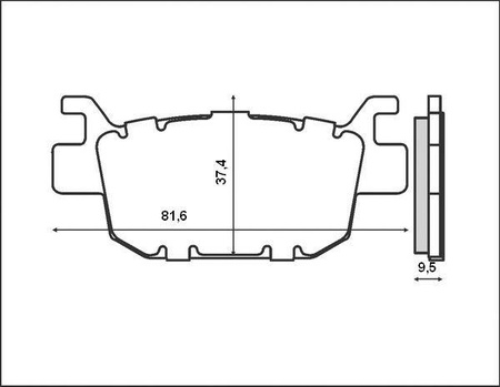 Klocki hamulcowe kh415 honda sh, fes, nss (skutery), tył (ft 3082)