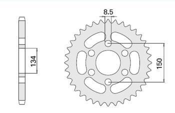 Zębatka tylna 463 46 kawasaki kmx 125 86-03 (-2) (463-46) (jtr.463.46)