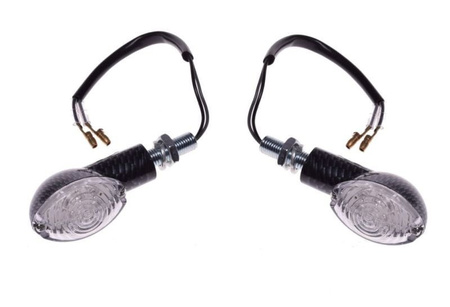 Kierunkowskaz motocyklowy led owalny carbon E8