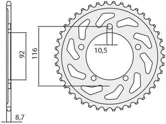 Zębatka tylna 4542 43 kawasaki zzr 1400 '06-'18 (jtr1493.43) (łańc. 530) (454243jt)