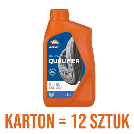 REPSOL OLEJ DO TELESKOPÓW / AMORTYZATORÓW / ZAWIESZENIA QUALIFIER FOOIL SAE 10W 1L - KARTON 12 SZTUK