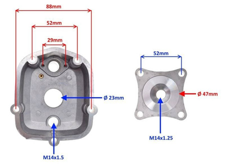 Głowica do motocykla 70 cm Derbi Aprilia Rs50