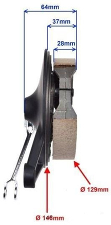 Pokrywa szczęk hamulca tył Junak 901 902 śr 152mm