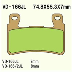 Klocki Hamulcowe Vesrah  Vd-166/2jl (Fa265)