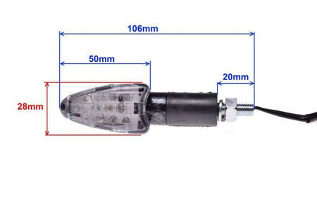 KIERUNKOWSKAZ CARBON BIAŁE SZKŁO DIODY LED
