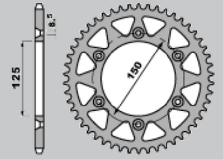 Zębatka tylna aluminiowa kolor czarny 899 40 (89940) ktm sx/sxf/sx-f/excf/exc-f/exc/lc4/sc/mxc/ '91-'22, husqvarna tc/te/fc/tc/tx/fc/fe '14-