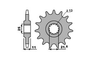 Zębatka przednia 442 16 yamaha r6 '99-'05, fzr 1000 (jtf584.16)* (łańc. 532)