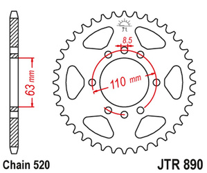 Zębatka tylna 4675 42 ktm 200 duke/rc '15-18 (467542jtzbk) (łańc. 520) kolor czarny