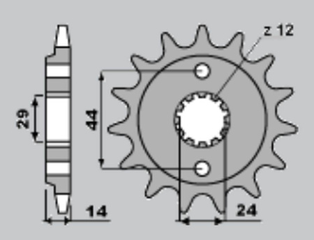 Zębatka przednia 348 15 honda xrv750 90-03 (a4240314150)