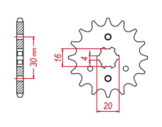 Zębatka przednia 517 15 kawasaki kdx 125 '90-'99, bn 125 '98-'06 (jtf417.15)