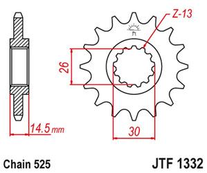 Zębatka przednia 2047 16 z gumą honda cb 750f2 '92-'00 (204716jt) (łańc. 525)