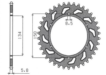 Zębatka tylna 489 49 kawasaki kx/kxf `84-'20 (jtr460.49) (łańc. 520) (48949jt)