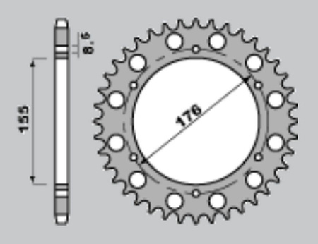 Zębatka tylna 4392 42 triumph 900 (a4152046420)
