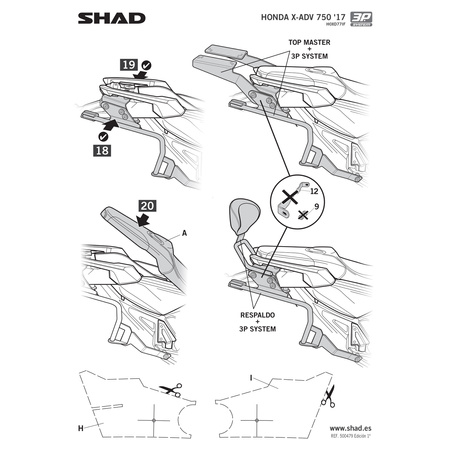 Stelaż do kufrów bocznych Shad 3P do Honda X-ADV