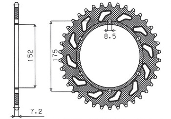 Zębatka tylna 844 52 yamaha dt 125r/re 99-06 (jtr839.52) (łańc. 428) (84452jt)