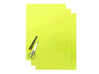 Komplet naklejek (oklein) (folia crystall 0,4 mm) 3 x arkusz 47x33cm, kolor żółty fluo