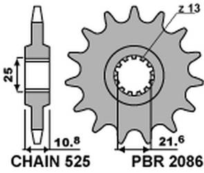Zębatka przednia 2086 16 18nc
