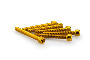 Śruby z anodyzowanego aluminium blister 6 śrub imbusowych m6x45mm żółte