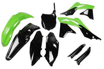 Komplet Plastików (Full Kit) Z Osłonami Teleskopów (Amortyzatorów) Kawasaki Kxf 250 '13 Kolor Oem (Zielony/Czarny) (Ka219e999)