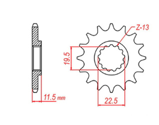 ZĘBATKA PRZEDNIA 4101 14 SUZUKI DRZ 125 '03-'13 (JTF409.14) (ŁAŃC. 428)