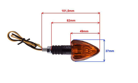 Kierunkowskaz pomarańczowy srożkowy nacięcia carbon 12V10W