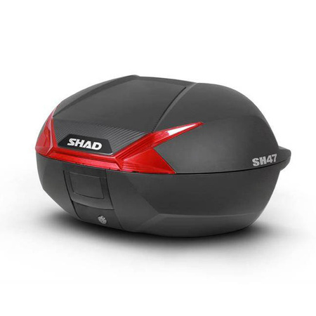 Kufer centralny motocyklowy Shad SH47 czerwone wstawki