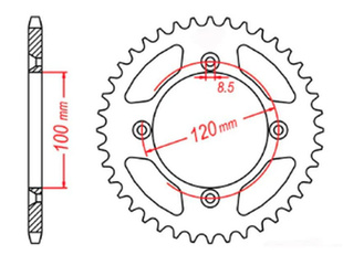 ZĘBATKA TYLNA 798 52 SUZUKI RM 85 02-18, YAMAHA YZ 80/85 (ŁAŃC. 428) (JTR798.52)