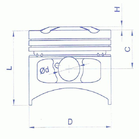 Tłok kuty meteor yamaha yz 250f 08-13 sprężanie 13,9:1 (76,97) 2 pierścienie sel. C