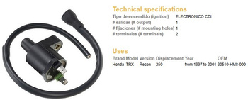 Dze cewka zapłonowa honda trx250 recon 97-01 (30510-hm8-000)