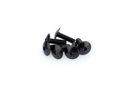 Śruby z anodyzowanego aluminium blister 6 wypukłych śrub m6x20mm czarne