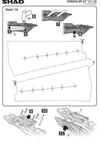 Stelaż kufra tylnego Shad do Yamaha MT 07 (2018-)