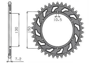 Zębatka tylna 300 44 yamaha tdm 900 '02-'13, honda xl 600v transalp '91-'99 (jtr300.44) (łańc. 525) (30044jt)