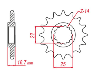 Zębatka przednia 2254 15 ducati 1200 multistrada '10-'20 (jtf743.15)