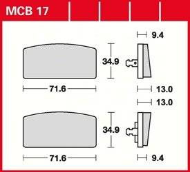KLOCKI HAMULCOWE TRW MCB17