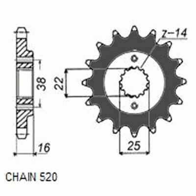 Zebatka napedowa sunstar sunf389-14