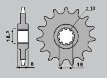 Zębatka przednia 599 12 aprilia 50 (589-12) (łańc.415)