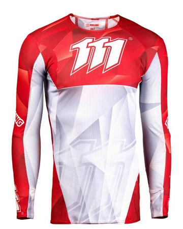 Koszulka moto 111.1 - sharp red kolor biały/czerwony rozmiar xl