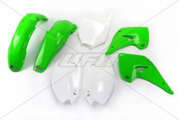 Komplet plastików kawasaki kx 125/250 '03-'04 kolor oem (zielony/biały) (ka201e999)