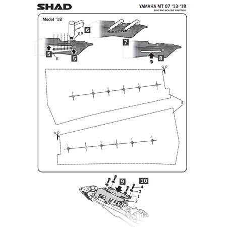 Stelaż do sakw półsztywnych Shad do Yamaha MT07 18