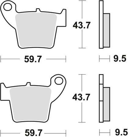 Klocki hamulcowe kh346 sinter offroad (wyczynowe) honda crf 250 04-, crf 450 02-, tył
