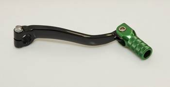 Dźwignia zmiany biegów kawasaki kx 125 '03-'05 aluminiowa kolor czarny, końcówka zielona