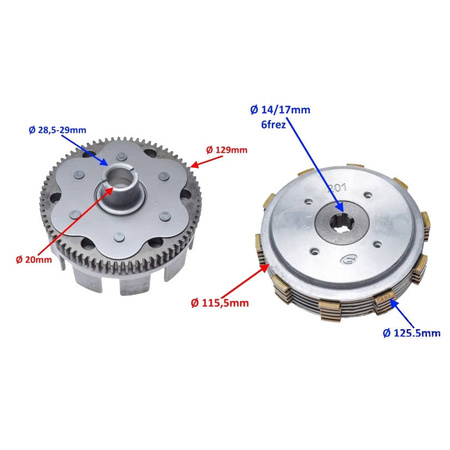 Sprzęgło wielotarczowe do ATV Bashan BS250S-5 kpl