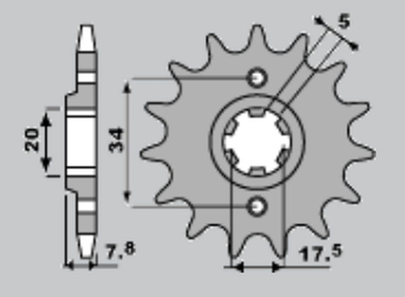 Zębatka przednia 279 13 (32713jt) honda xr 250r '91-'94, nsr 125 (-1) '94-'02