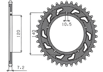 Zębatka tylna 4398 44 suzuki/triumph (jtr1792.44)* (łańc.525) (439844jt)