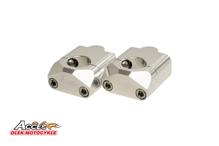 MOCOWANIE/PODWYŻKI KIEROWNICY (DÓŁ-22,2/GÓRA- 28,6MM) WYS. 35MM KOLOR SREBRNY (BM-09SV22/28)