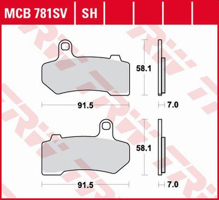 Klocki hamulcowe kh409 sinter street harley-davidson 1130 / 1250 / 1584 / 1690 / 1750 / 1800 / 1870 / 1923 06-21,tył