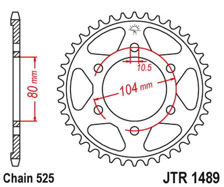 Zębatka tylna 4359 41 kawasaki zx 6 r '98-'02, z 1000 '07-'09, zx10r '04-'15 (435941jtzbk) (łańc. 525) kolor czarny