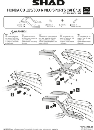 Stelaż kufra tylnego Shad do Honda CB125R Neo Sports Cafe